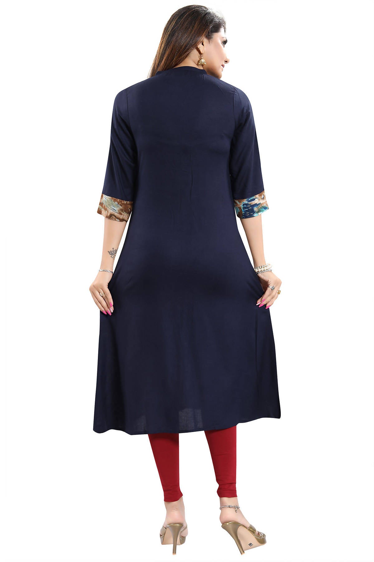 Snehal Creations Designer Rayon Long Kurti With Embroidery | Grocsy