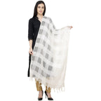 A R Silk Window Square Regular Dupatta Color White Dupatta or Chunni | Grocsy