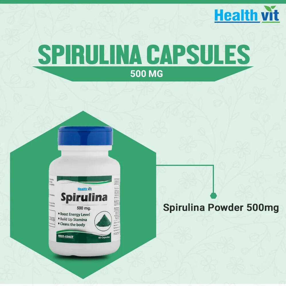 Healthvit Spirulina Capsules | Grocsy