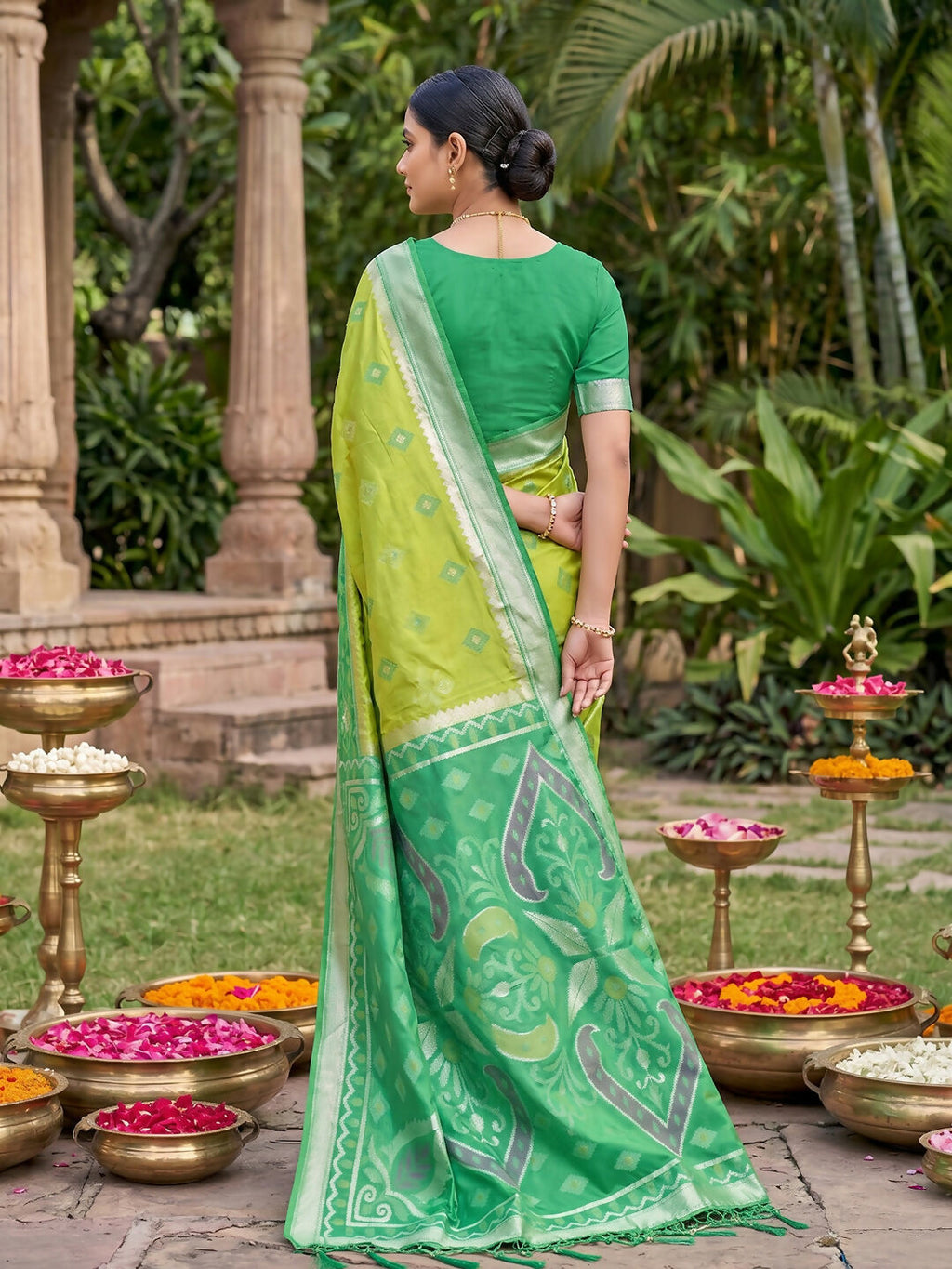 Shree Shyam Fashion Light Green Soft Silk Saree | Grocsy