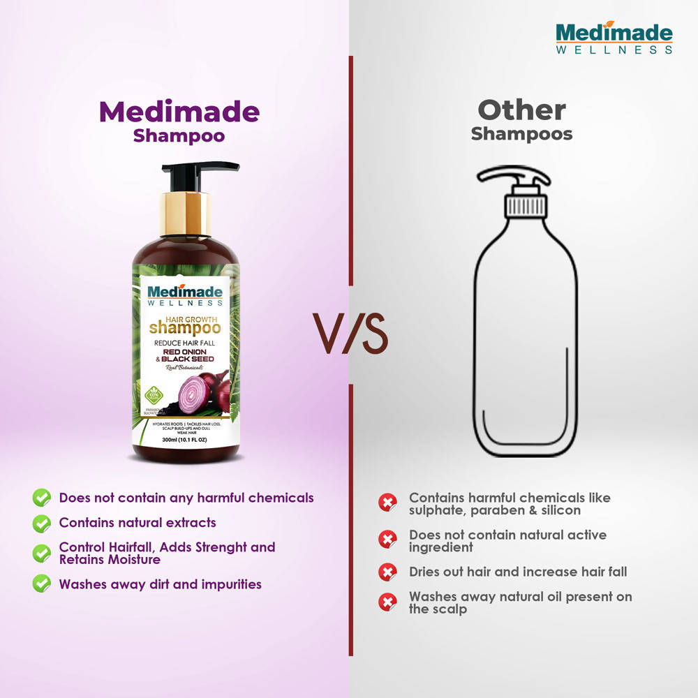 Medimade Wellness Red Onion and Black Seed Hair Growth Shampoo | Grocsy