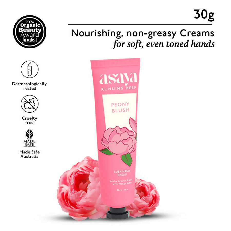 Asaya Peony Floral Hand Cream Softens Dry, Rough Hands For Men & Women | Grocsy