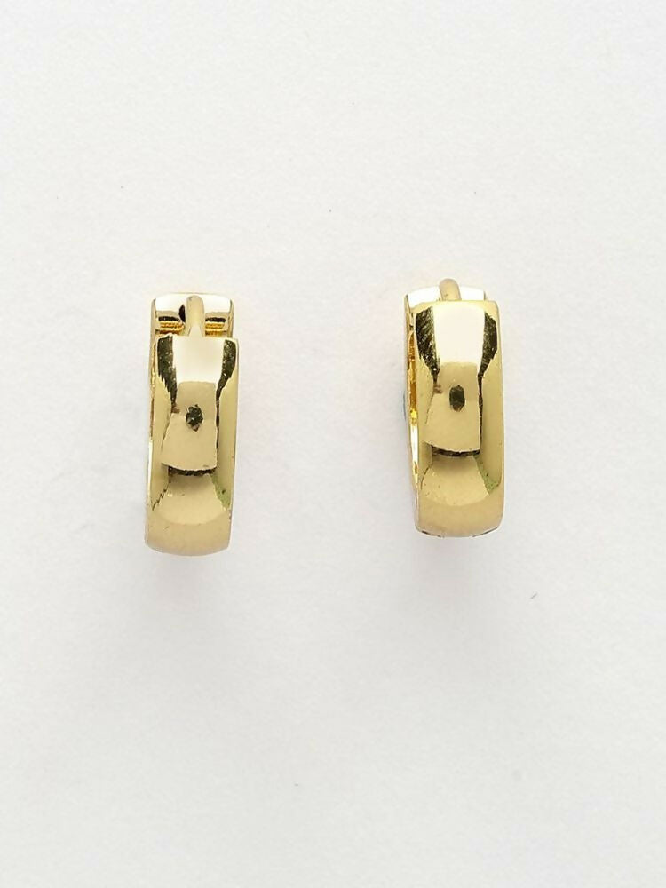 NVR Men's Gold Plated Hoop Earrings | Grocsy