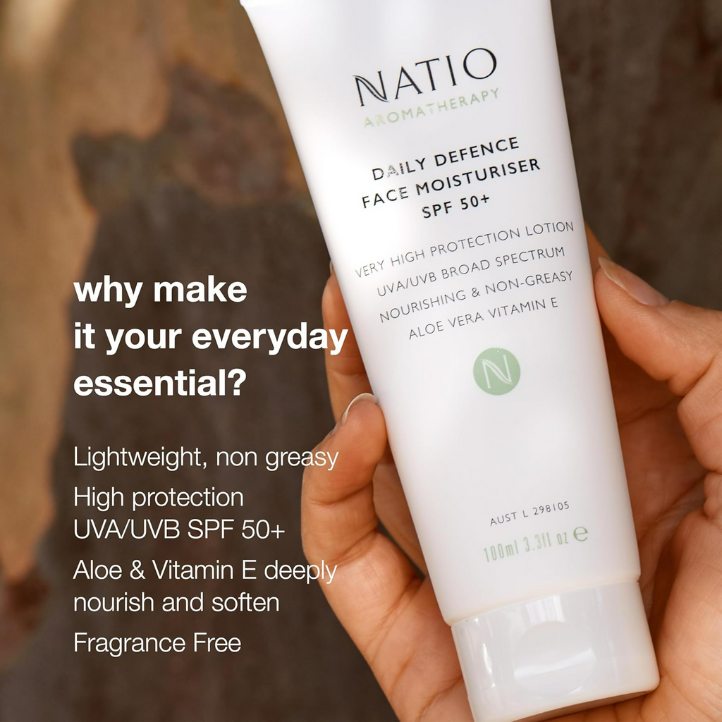 Natio Daily Defence Face Moisturiser SPF 50+ | Grocsy
