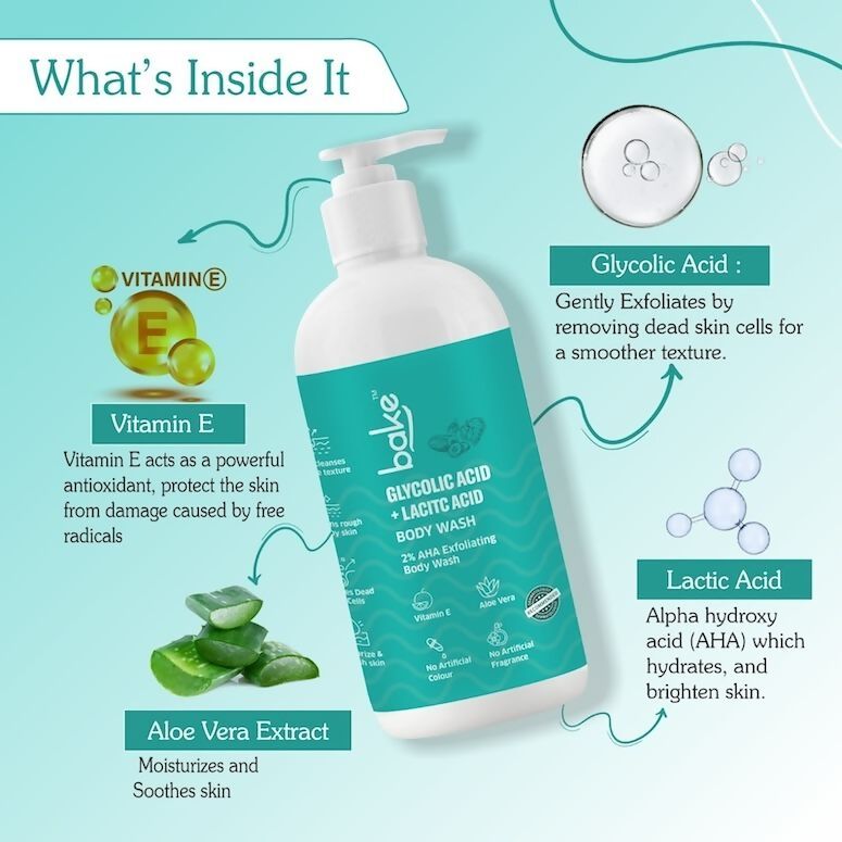 Bake 2% AHA Exfoliating Body Wash | Grocsy