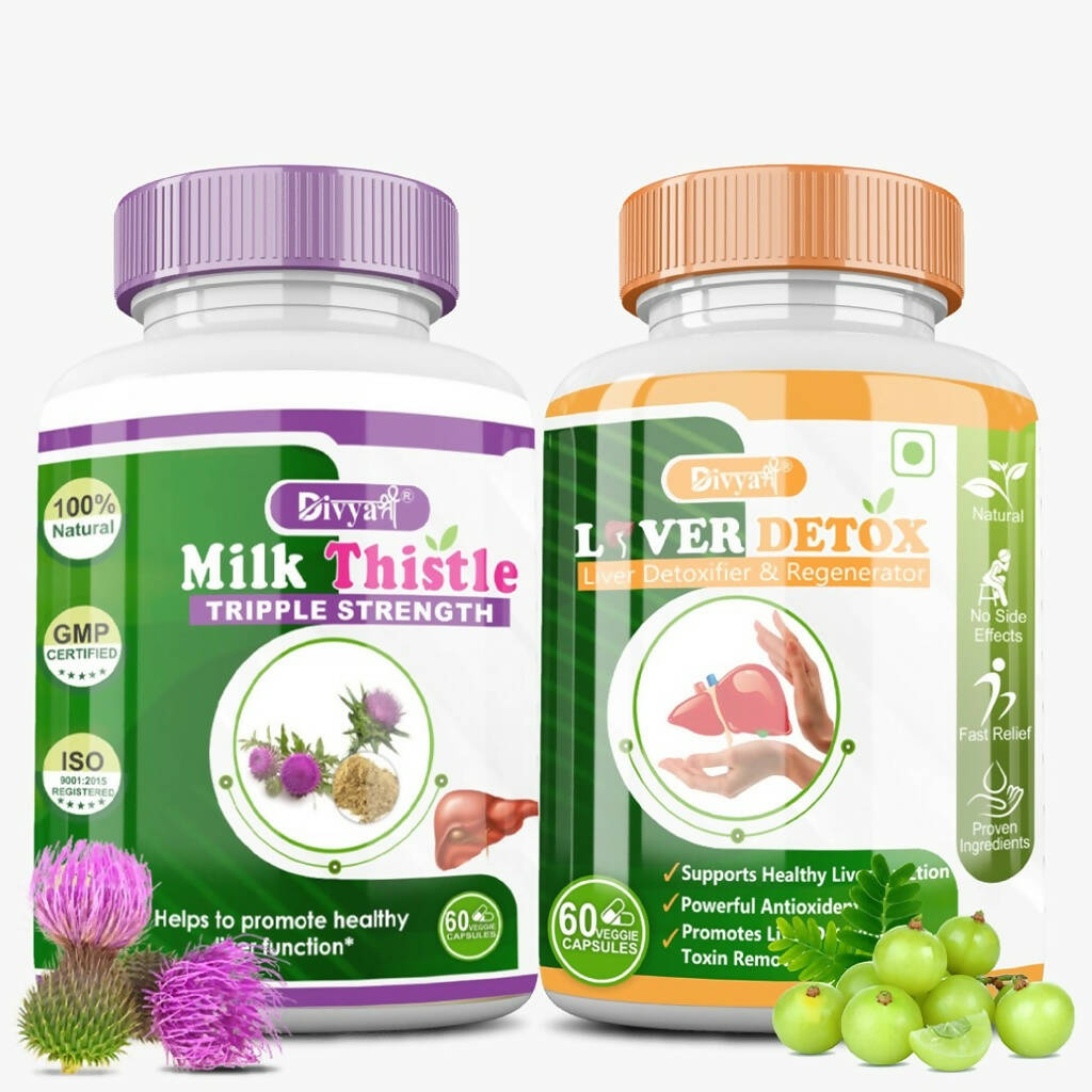 Divya Shree Liver Detox & Milk Thistle Capsule Combo | Grocsy