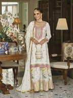 Anaita White Embroidered Silk Stitched Plazo Suit | Grocsy
