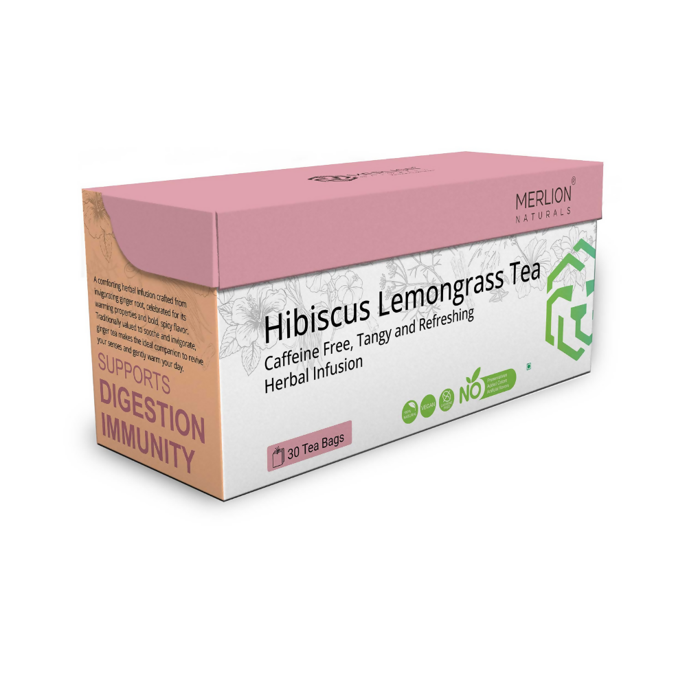 Merlion Naturals Hibiscus Lemongrass Tea Bags | Grocsy