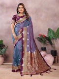 Aastha Fashion Purple Silk Sarees Weaving Saree | Grocsy