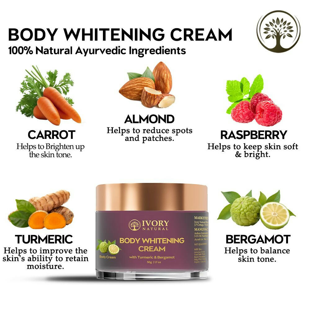 Ivory Natural Body Whitening Cream - Achieve Even Skin Tone And Smooth Texture For A Radiant Glow | Grocsy