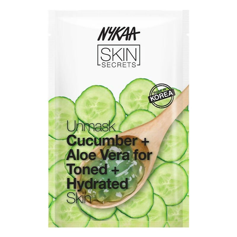 Nykaa Skin Secrets Indian Rituals Cucumber + Aloe Vera Sheet Mask For Toned & Hydrated Skin | Grocsy