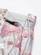House of Panchhi Grey Organza Sequins and Zarkan embroidery Lehenga choli & Dupatta | Grocsy