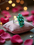 Inhanns Rang-E-Roshan Adjustable Ring – Handmade Crystal Statement Ring - Sea Green | Grocsy
