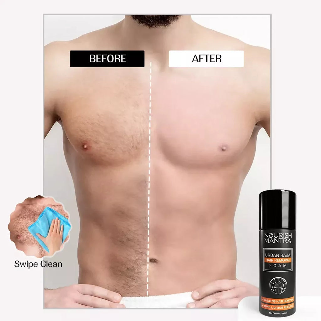 Nourish Mantra Urban Raja Hair Removal Foam with Shea Butter For Painless Hair Removal | Grocsy