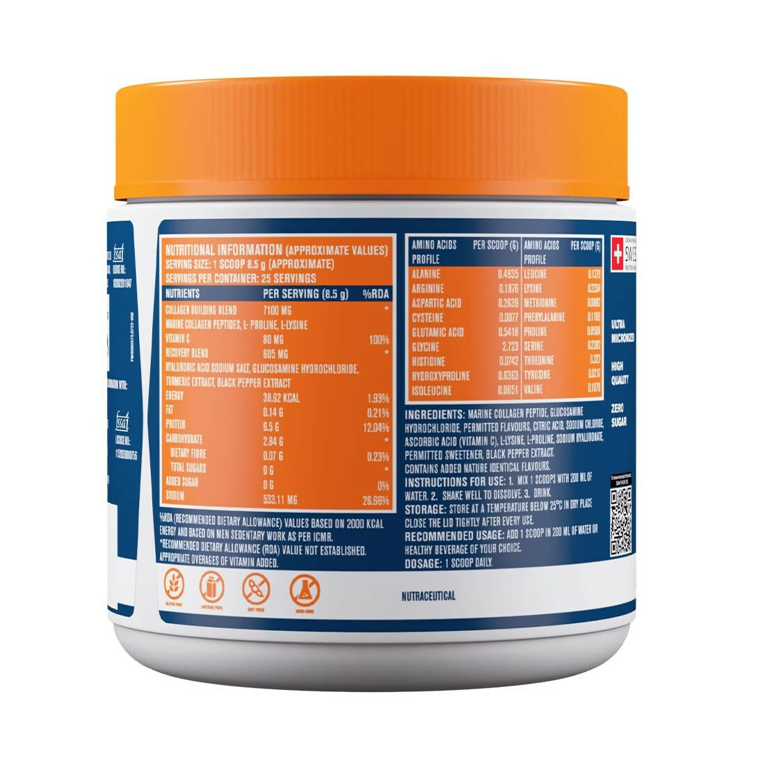 Fast&Up Sports Collagen Protein 7g Type 1 Marine Collagen Peptides | Grocsy