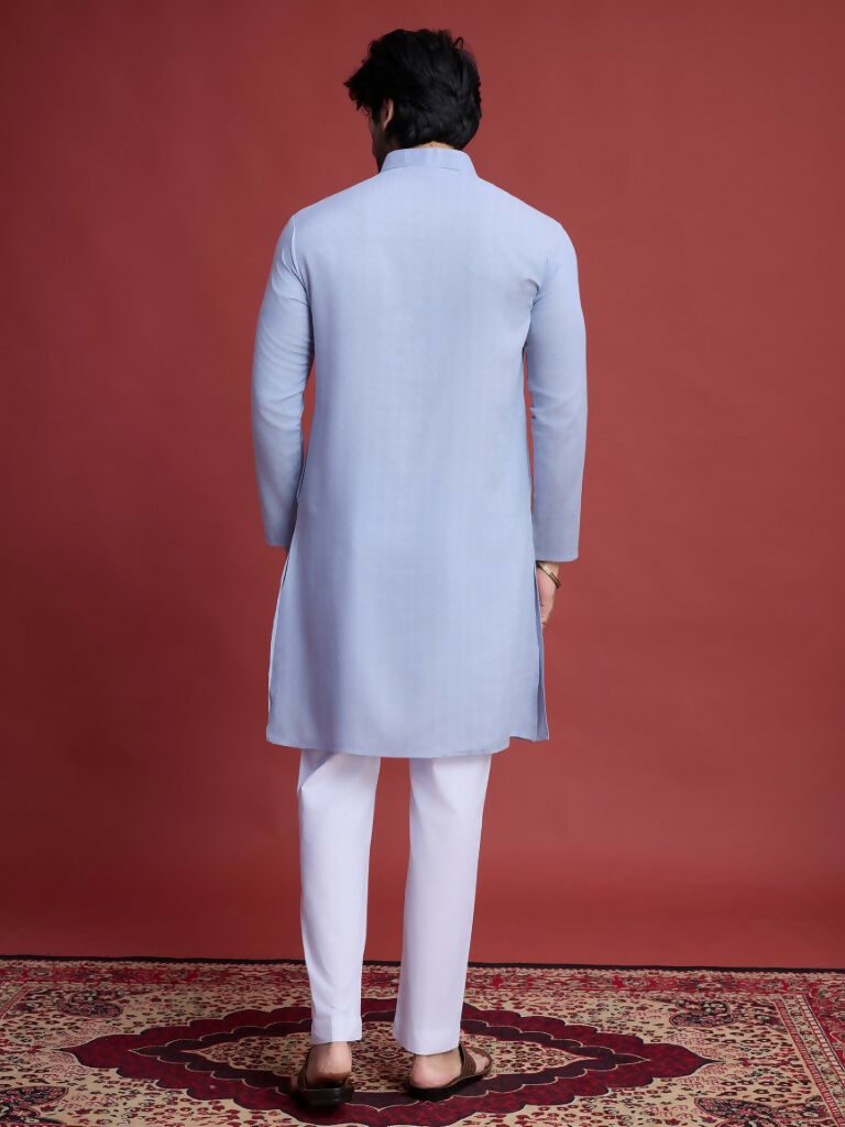 Vastranavya Exclusive Festival Wear Viscose Mirror Work on Self Weaving Kurta Only | Grocsy