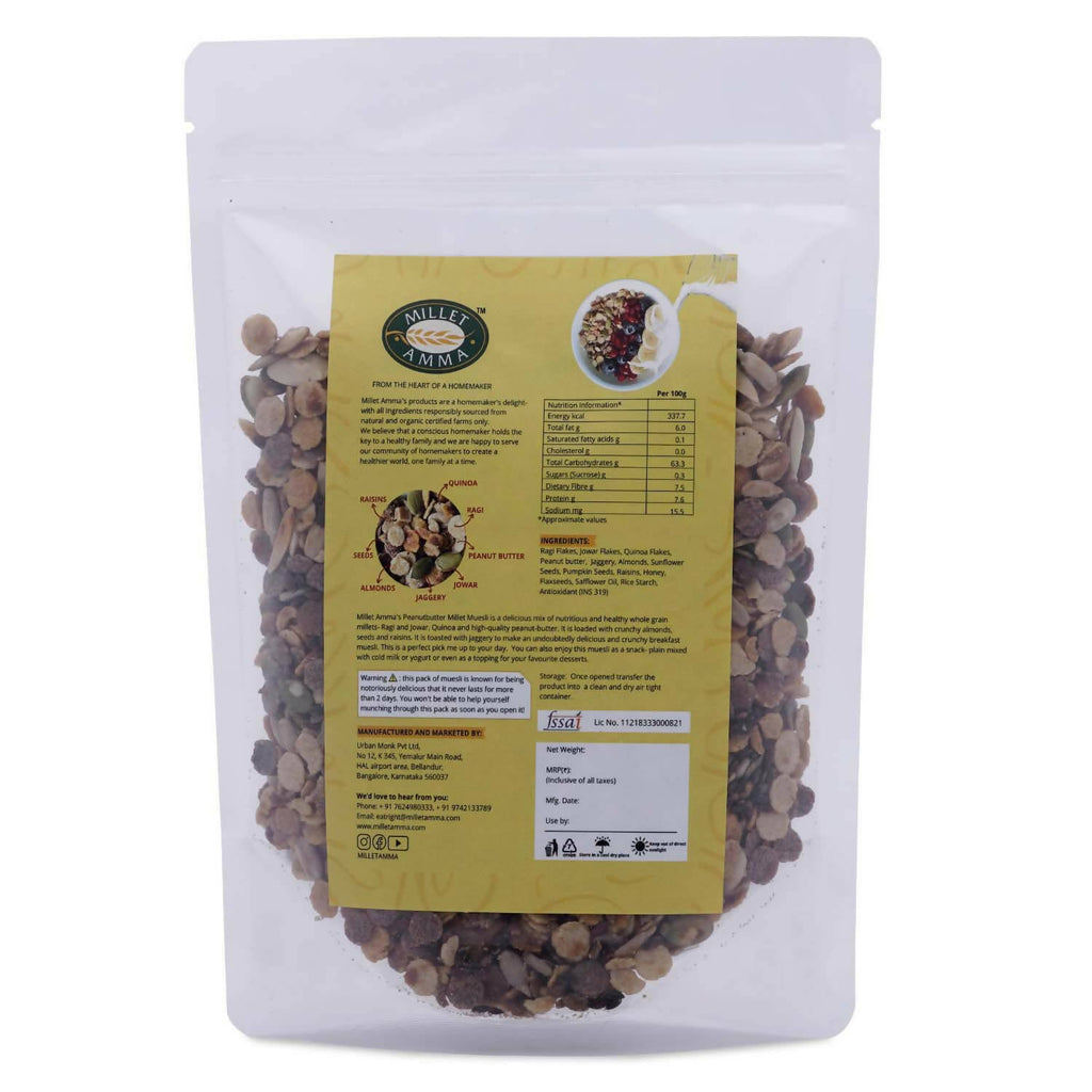 Millet Amma Peanut Butter Millet Muesli | Grocsy