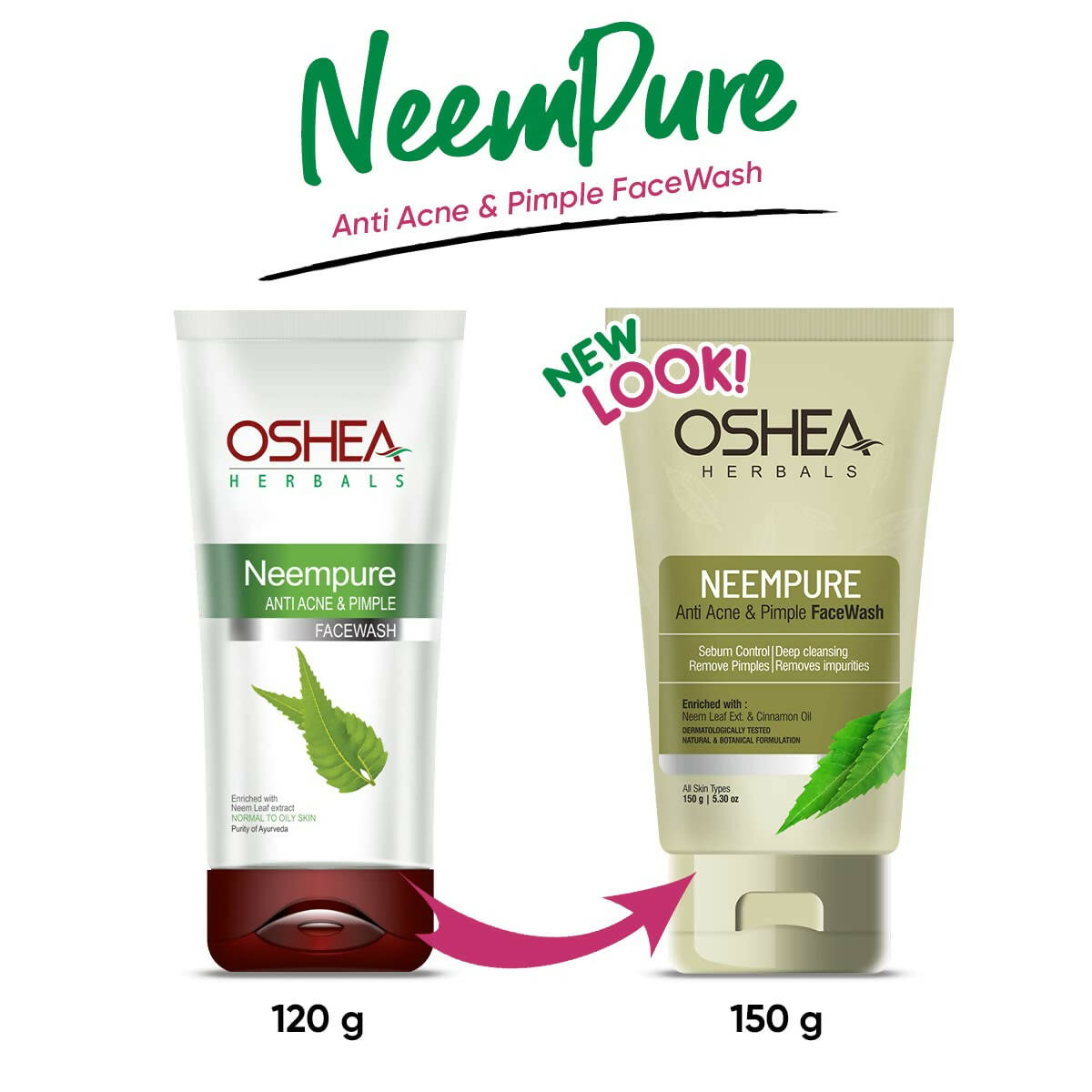 Oshea Herbals Neempure Anti Acne & Pimple Face Wash | Grocsy