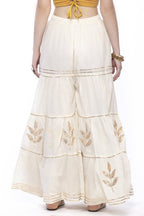 Mominos Fashion Cotton Off White Gotta Work Sharara | Grocsy