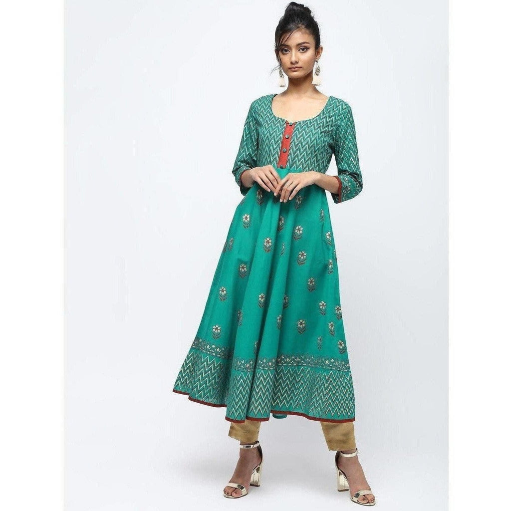 Cheera Flair Anarkali With Colorfull Print Kurta | Grocsy