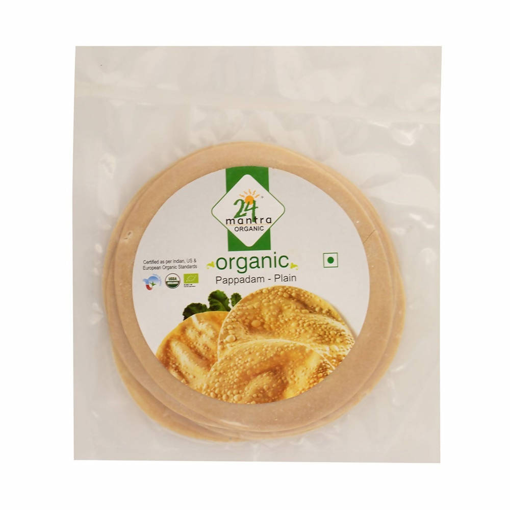 24 Mantra Organic Pappadam - Plain | Grocsy
