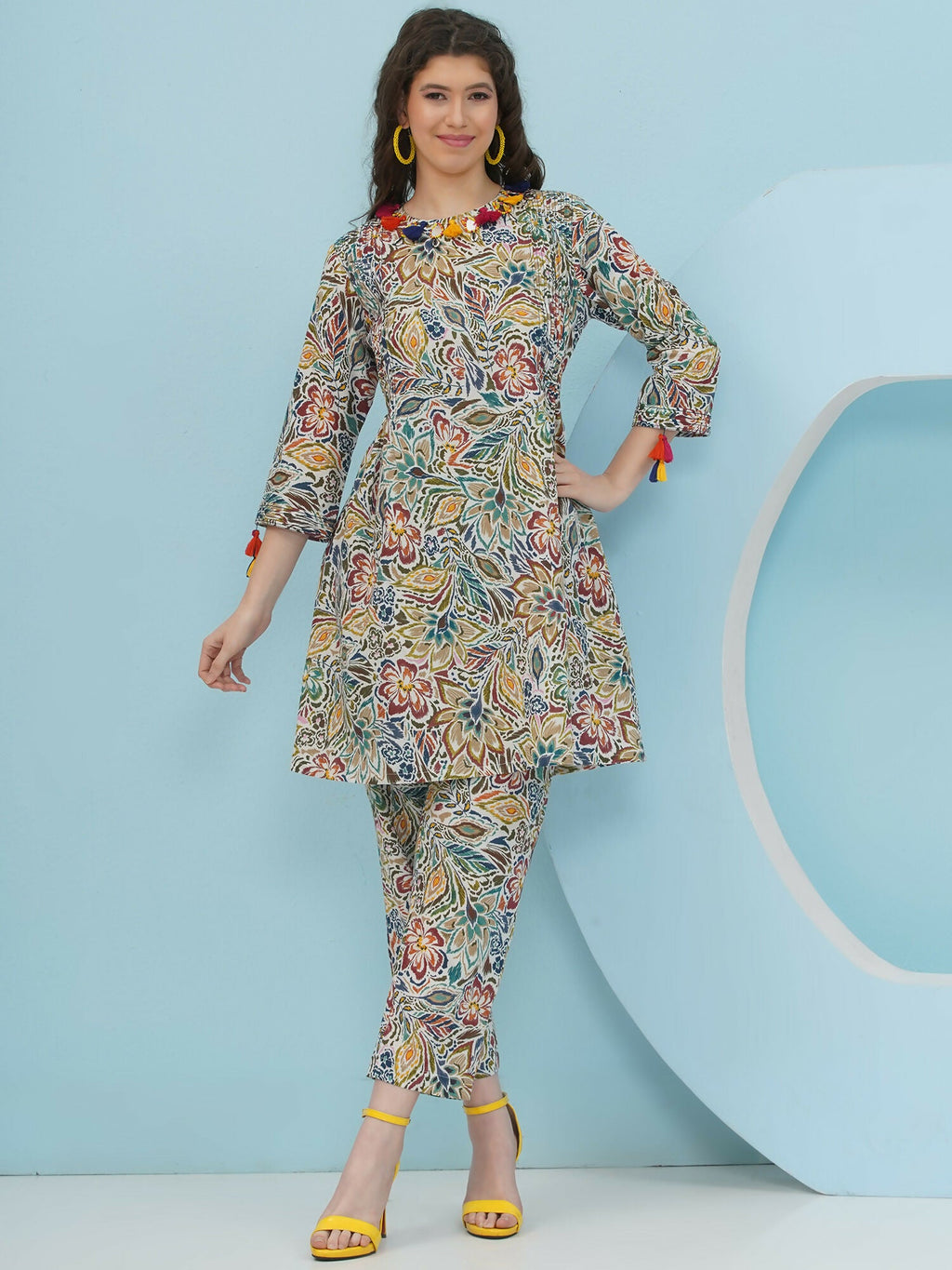 Joban Fashion Floral Co Ord Set - Multi Color | Grocsy