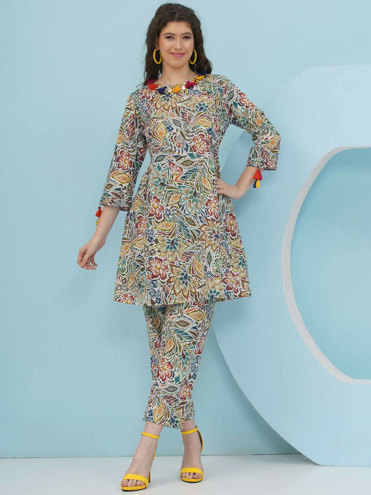 Joban Fashion Floral Co Ord Set - Multi Color | Grocsy
