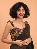 Suta Black Woven Zari Striped Pure Handloom Cotton Saree | Grocsy