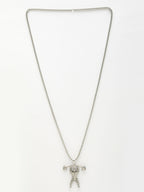 NVR Men's Silver-Plated Stainless Steel Hanuman Pendant with Chain | Grocsy
