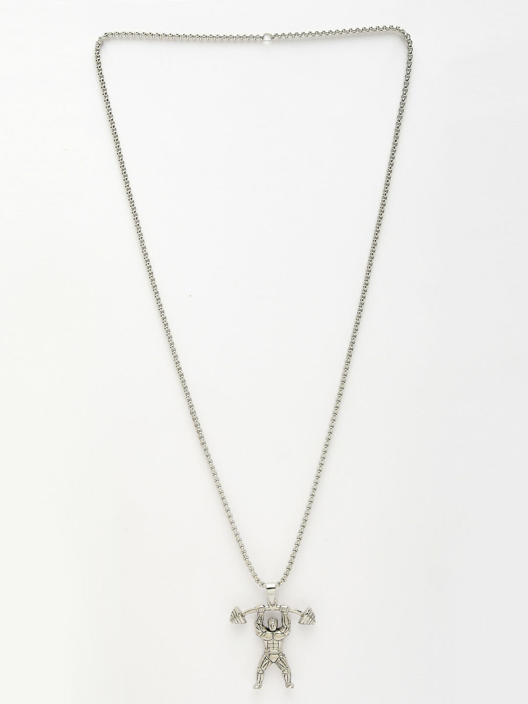 NVR Men's Silver-Plated Stainless Steel Hanuman Pendant with Chain | Grocsy
