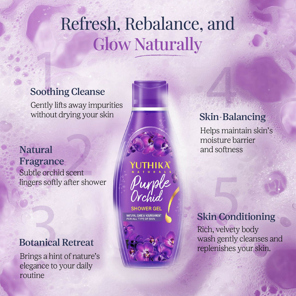 Yuthika Purple Orchid Body Wash Shower Gel | Grocsy