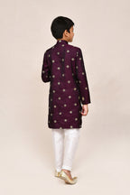 Joban Fashion Satin Silk Magenta Kurta With Straight Fit Pant | Grocsy