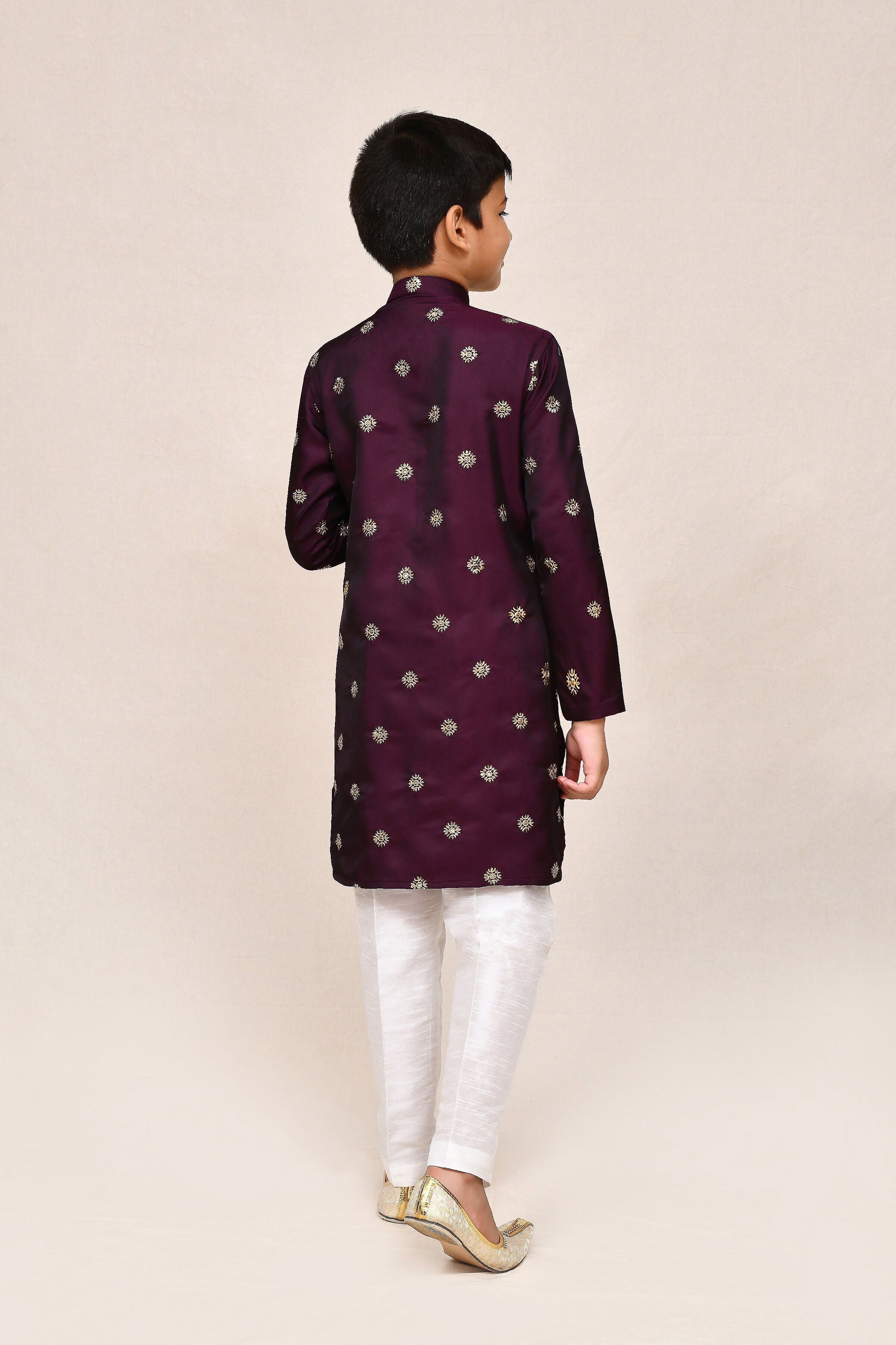 Joban Fashion Satin Silk Magenta Kurta With Straight Fit Pant | Grocsy