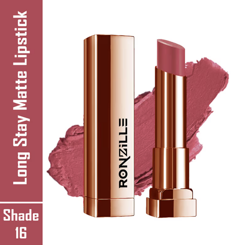 Ronzille Natural Colored Long Stay Matte Lipstick - Shade 16 | Grocsy