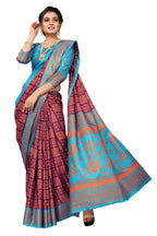 Vamika Purple Printed Art Silk Saree | Grocsy