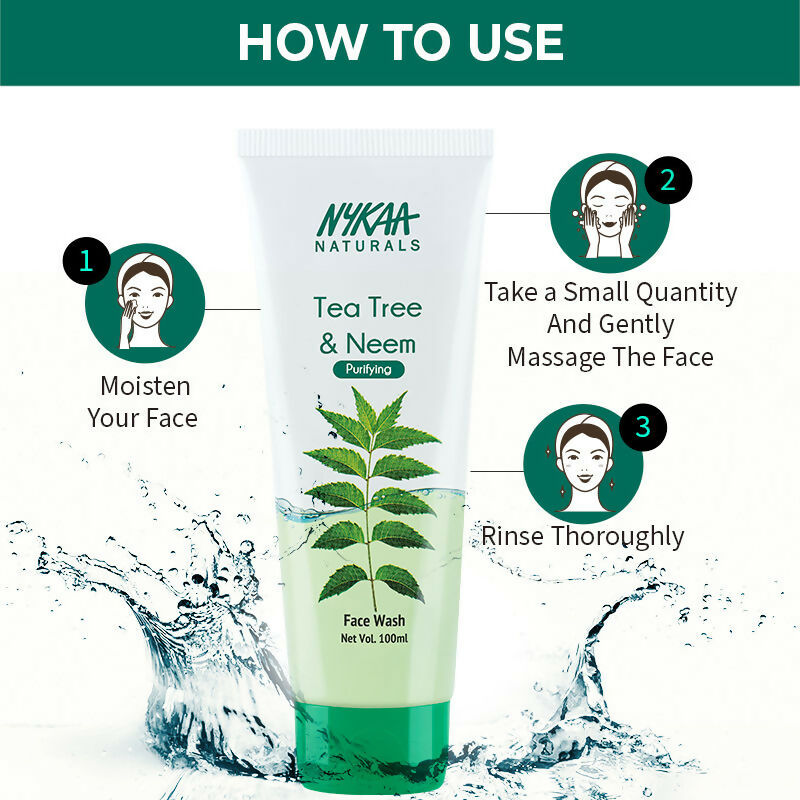 Nykaa Naturals Tea Tree & Neem Purifying Face Wash for Acne | Grocsy