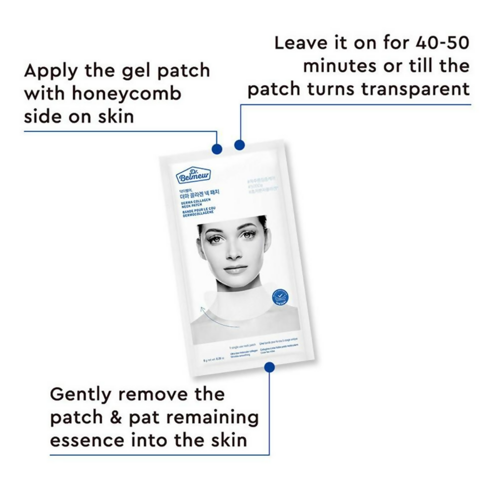 The Face Shop Dr.Belmeur Derma Collagen Hydrogel Neck Patches, Smooths Wrinkles On Neck Instantly | Grocsy
