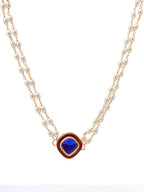 Ruby Raang Blue Meenakari & Pearl Choker | Grocsy