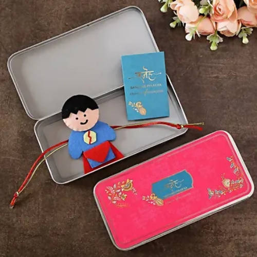 Superman Kids Rakhi & Besan Laddoos | Grocsy