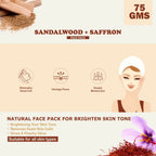 Kimayra Sandalwood + Saffron Face Pack Powder For Brighter Skin Tone, Helps In Anti-Ageing & Soothes Skin | Grocsy