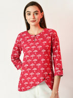 Myshka Women's Pink Printed Top | Grocsy