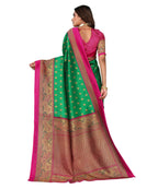 Vamika Green Printed Art Silk Saree | Grocsy