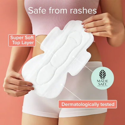 Nua Ultra Safe Sanitary Pads Heavy Flow-XL+ with Disposal Pouches | Grocsy