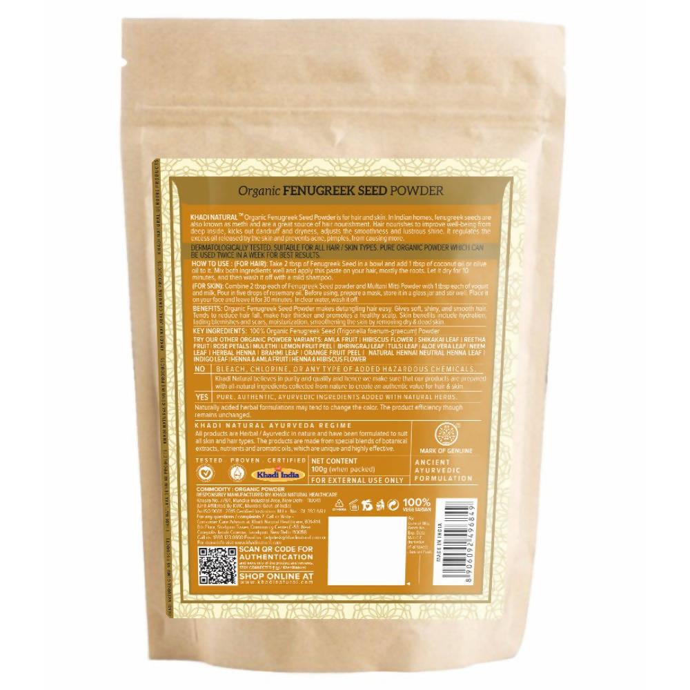 Khadi Natural Organic Fenugreek Seed Powder | Grocsy