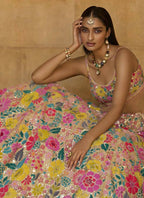 Jyoti Fashion Multicolor Thread & 5mm Sequence Embroidery Georgette Lehenga Choli with Dupatta | Grocsy