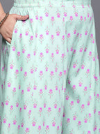 Ahalyaa Women's Traditional wear Co-ords - Blue | Grocsy