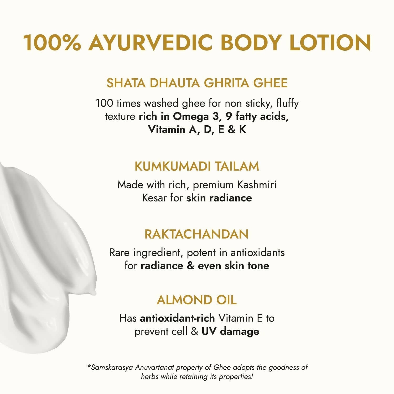 Kapiva Ayurveda Ghee Kumkumadi Body Lotion | Grocsy