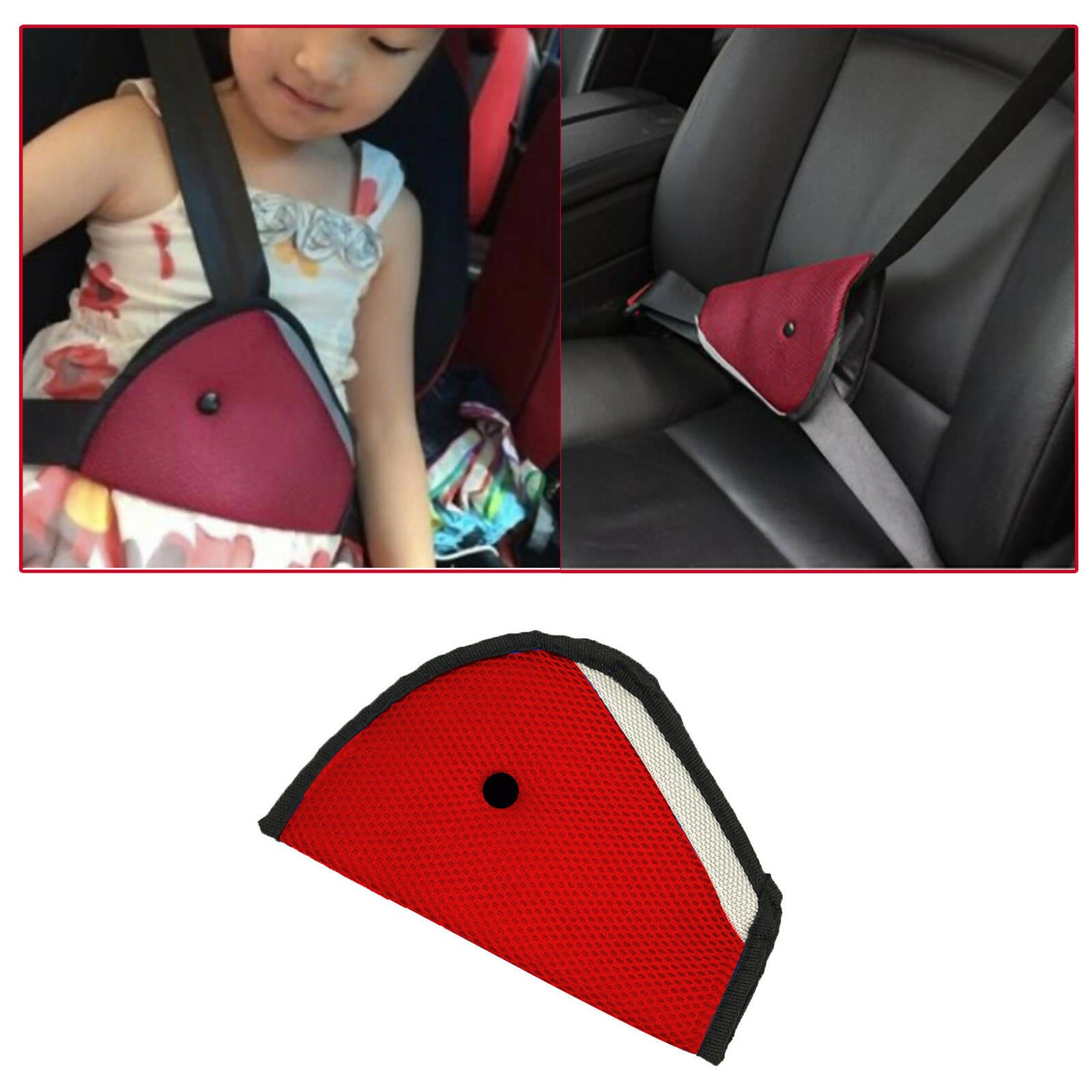 Safe-O-Kid Car Safety Essential, Seat Belt Holder/Shortener For Toddlers- Red | Grocsy