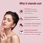 Aravi Organic Beetroot Tinted Lip Balm For Lip Brightening With SPF 50 PA+++ - Kojic Acid & Peptide | Grocsy