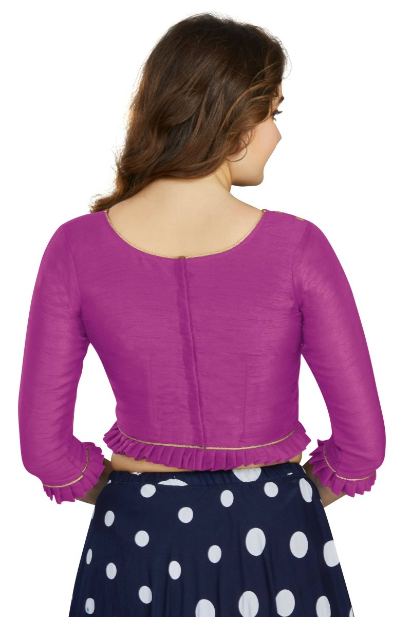 Aastha Fashion Women's Purple Art Silk Designer Party Wear Readymade Blouse | Grocsy